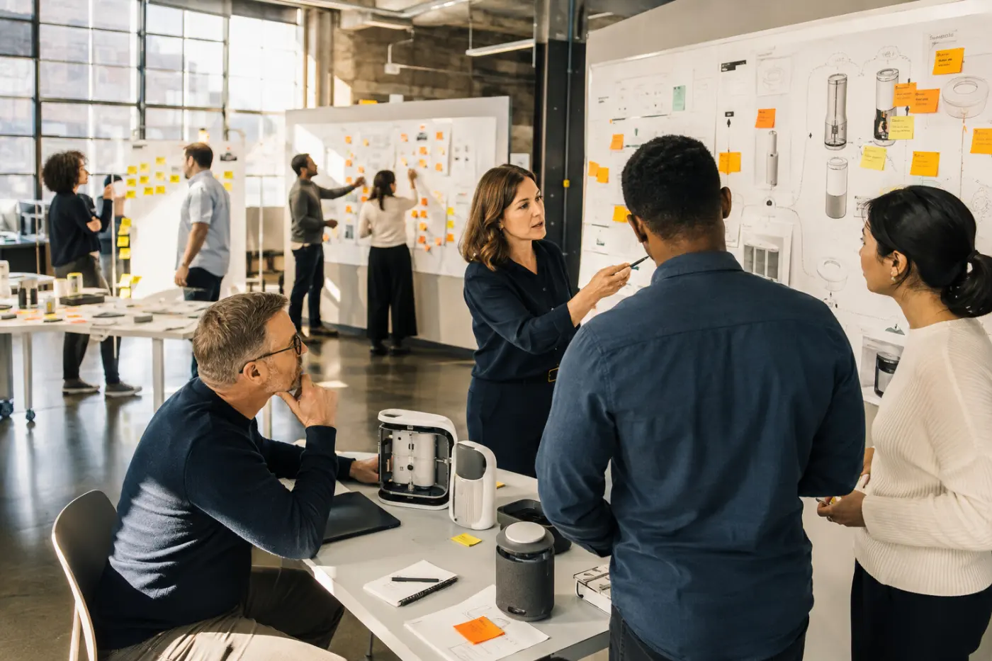A cross-functional team redesigning an AI-native product and customer journey