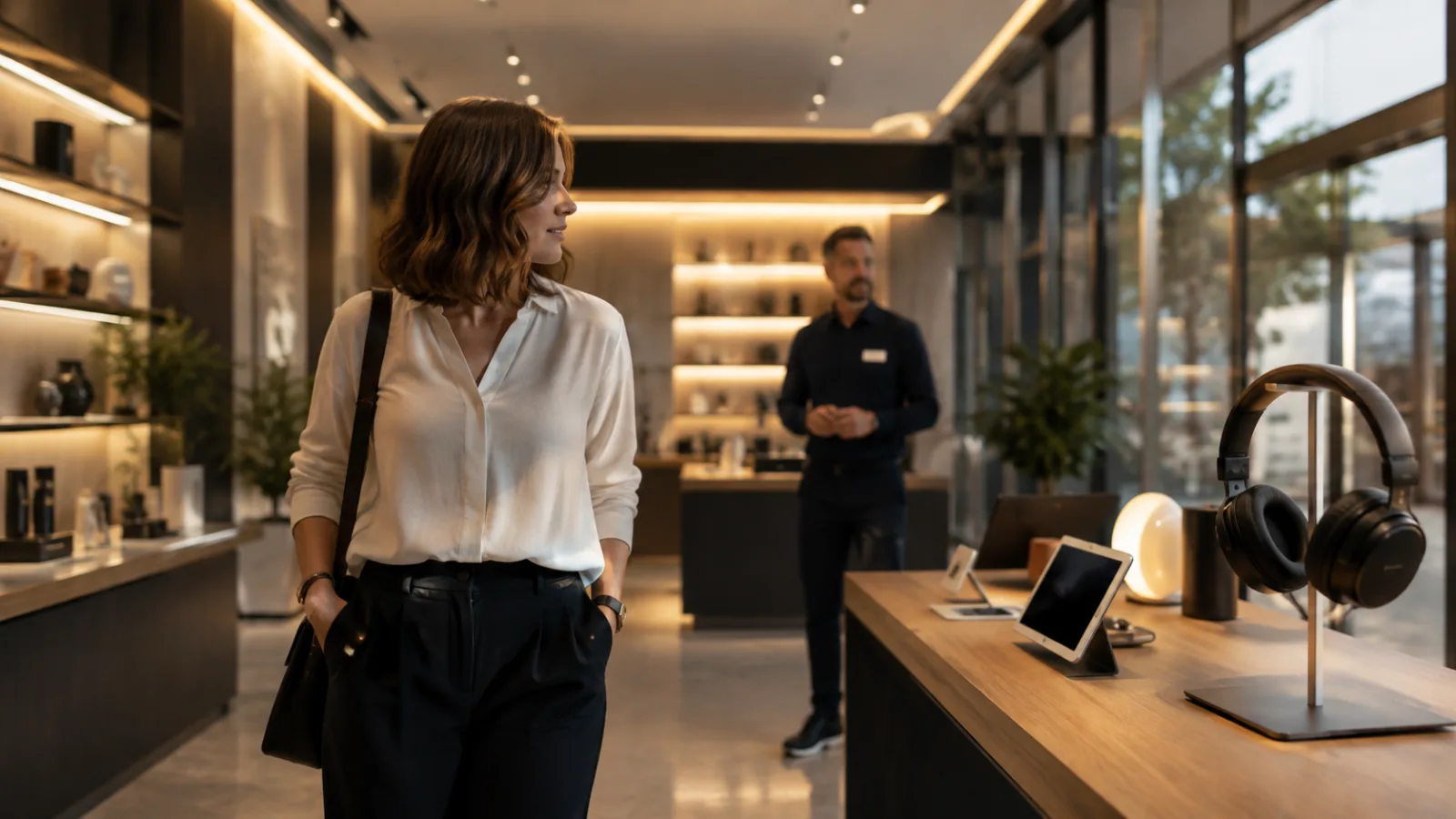 A customer moving naturally through an effortless technology experience