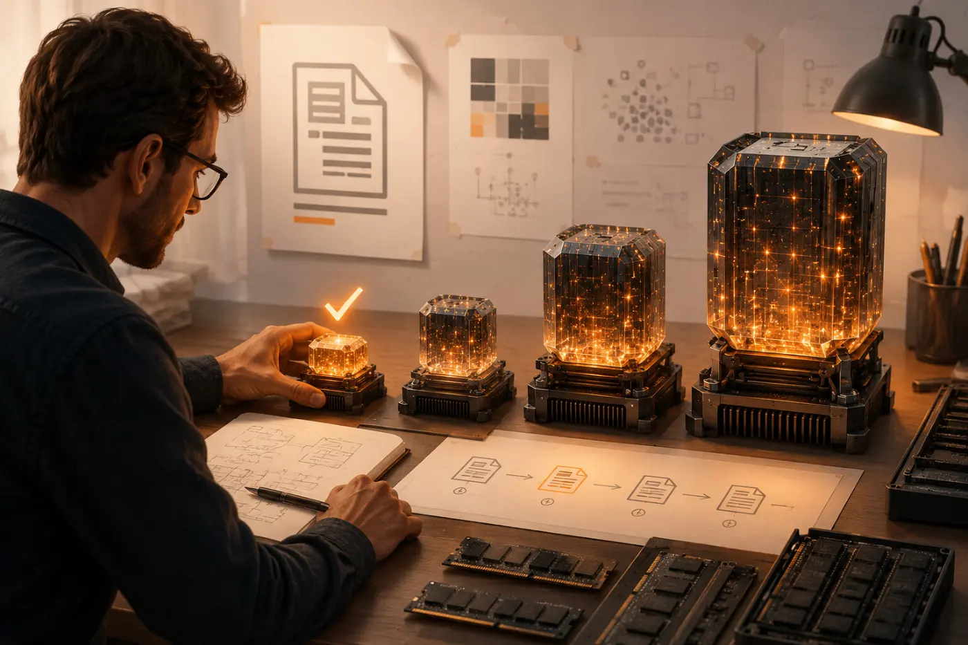 An engineer testing different-sized AI models against one real document workflow